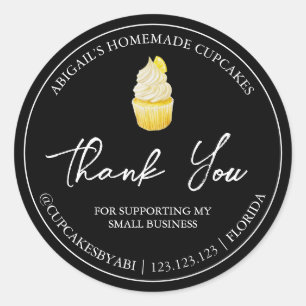 Simple Homemade Cupcake Thank You Label