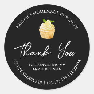 Simple Homemade Cupcakes Thank You Label