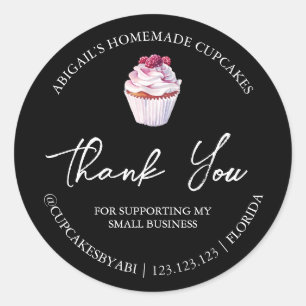 Simple Homemade Cupcakes Thank You Label