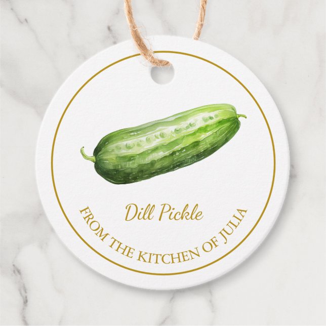 Simple Homemade Dill Pickle Cucumber Hang Tag (Front)