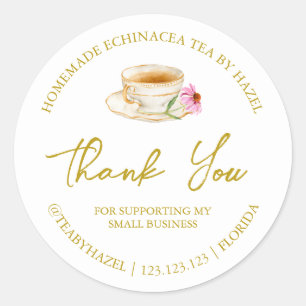 Simple Homemade Echinacea Tea Thank You Label