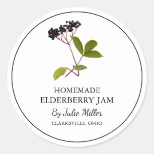 Simple Homemade Elderberry Jam Label
