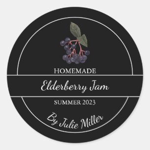 Simple Homemade Elderberry Jam Label