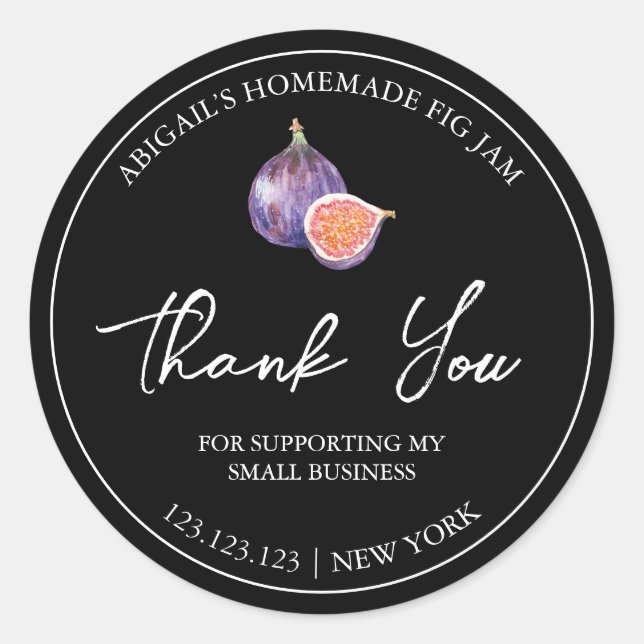 Simple Homemade Fig Jam Thank You Label (Front)