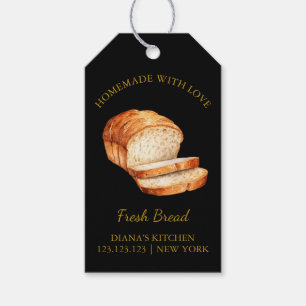 Simple Homemade Fresh Bread Hang Tag Black