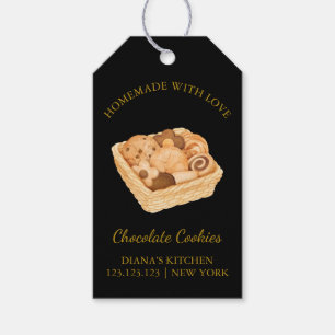Simple Homemade Fresh Cookies Hang Tag   Black