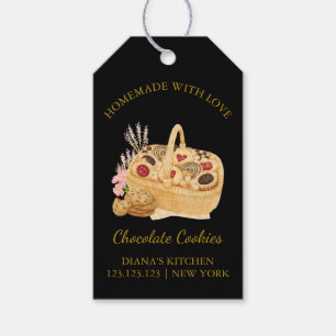Simple Homemade Fresh Cookies Hang Tag   Black