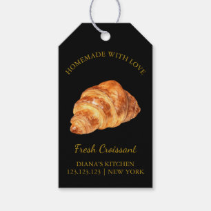 Simple Homemade Fresh Croissant Hang Tag   Black