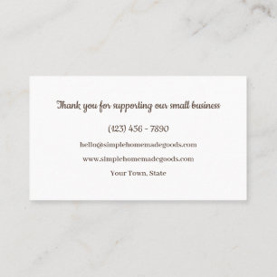 Simple Homemade Goods Cottage Made with Love Business Card