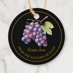 Simple Homemade Grape Jam Hang Tag l Black