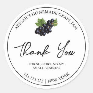 Simple Homemade Grape Jam Thank You Label