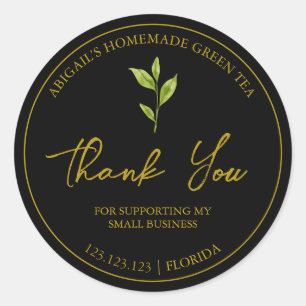 Simple Homemade Green Tea Thank You Label