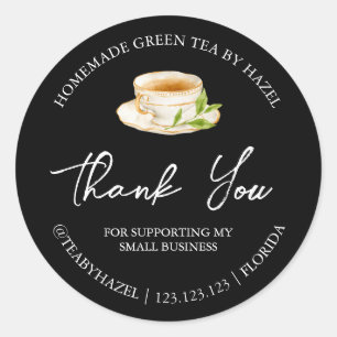 Simple Homemade Green Tea Thank You Label