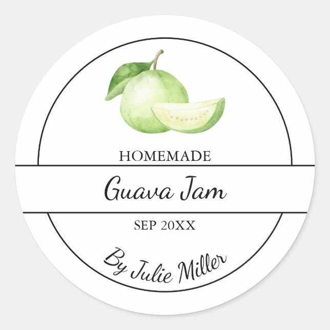 Simple Homemade Guava Jam Label (Front)