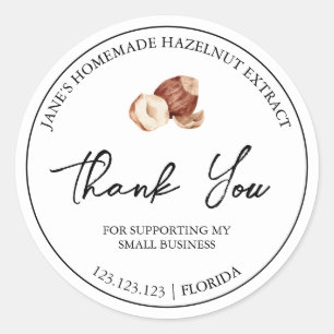 Simple Homemade Hazelnut Extract Thank You Label