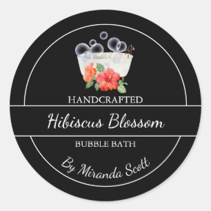 Simple Homemade Hibiscus Bubble Bath Label