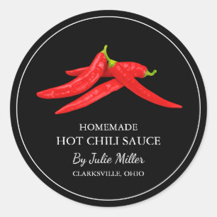 Simple Homemade Hot Chili Sauce Label