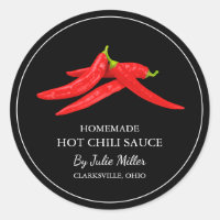 Simple Homemade Hot Chilli Sauce Label