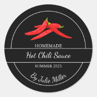 Simple Homemade Hot Chilli Sauce Label