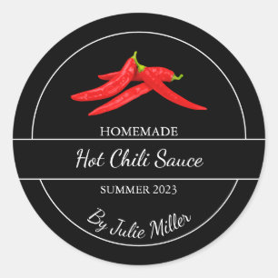 Simple Homemade Hot Chilli Sauce Label