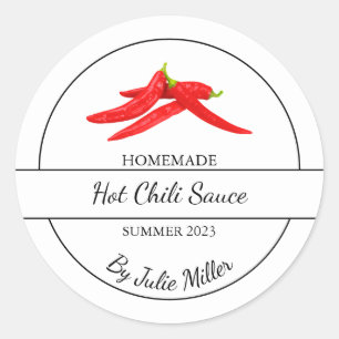 Simple Homemade Hot Chilli Sauce Label