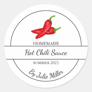 Simple Homemade Hot Chilli Sauce Label