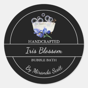 Simple Homemade Iris Bubble Bath Label