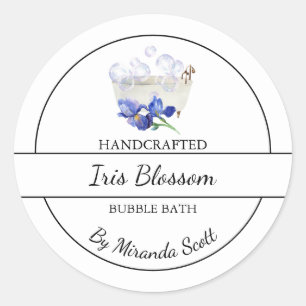 Simple Homemade Iris Bubble Bath Label