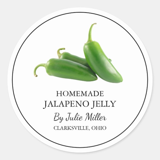Simple Homemade Jalapeno Jelly Label (Front)