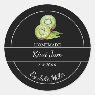 Simple Homemade Kiwi Jam Label Black