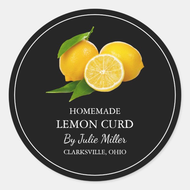 Simple Homemade Lemon Curd Label (Front)