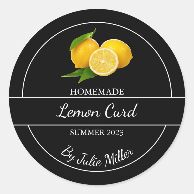 Simple Homemade Lemon Curd Label (Front)