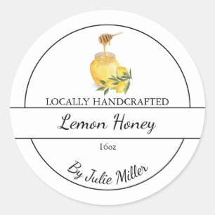 Simple Homemade Lemon infused Honey Label