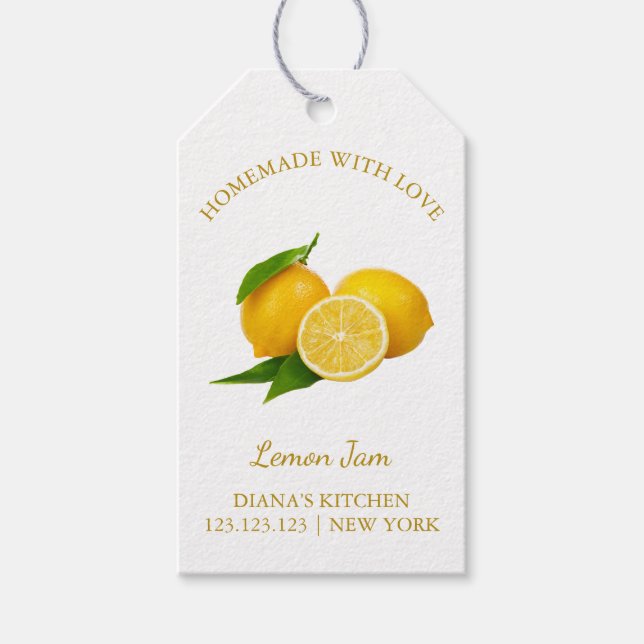 Simple Homemade Lemon Jam Hang Tag l White (Front)