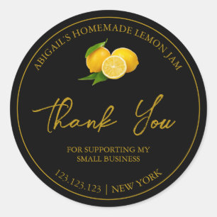 Simple Homemade Lemon Jam Thank You Label