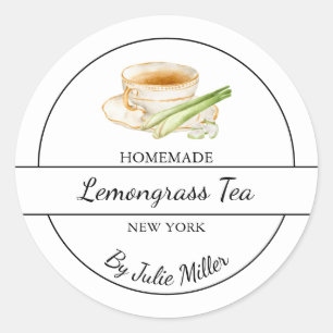 Simple Homemade Lemongrass Tea Label