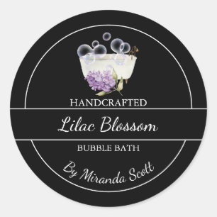 Simple Homemade Lilac Bubble Bath Label