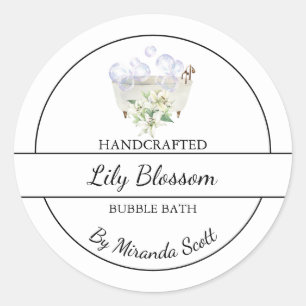 Simple Homemade Lily Bubble Bath Label