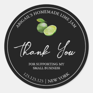 Simple Homemade Lime Jam Thank You Label