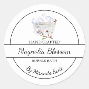 Simple Homemade Magnolia Bubble Bath Label