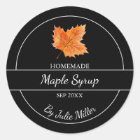 Simple Homemade Maple Syrup Label | Black