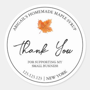 Simple Homemade Maple Syrup Thank You Label