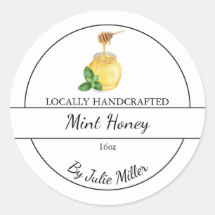 Simple Homemade Mint infused Honey Label