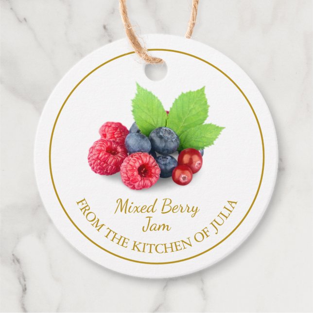 Simple Homemade Mixed Berry Jam Hang Tag (Front)