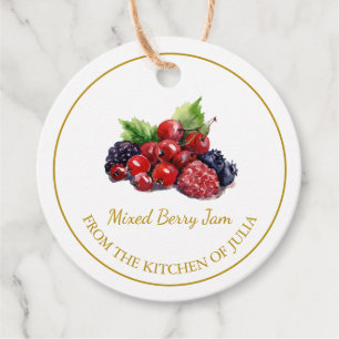 Simple Homemade Mixed Berry Jam Hang Tag White