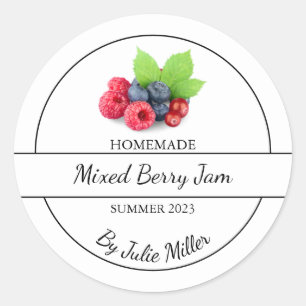 Simple Homemade Mixed Berry Jam Label