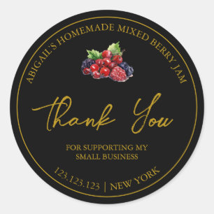 Simple Homemade Mixed Berry Jam Thank You Label