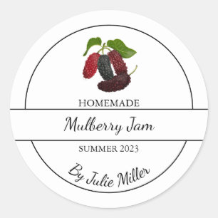 Simple Homemade Mulberry Jam Label