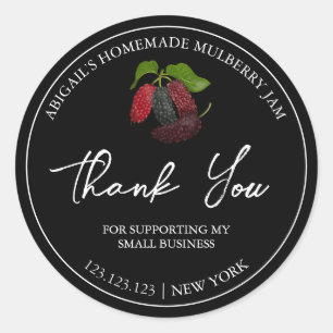 Simple Homemade Mulberry Jam Thank You Label