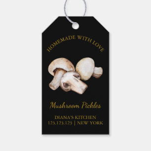 Simple Homemade Mushroom Pickle Hang Tag Black